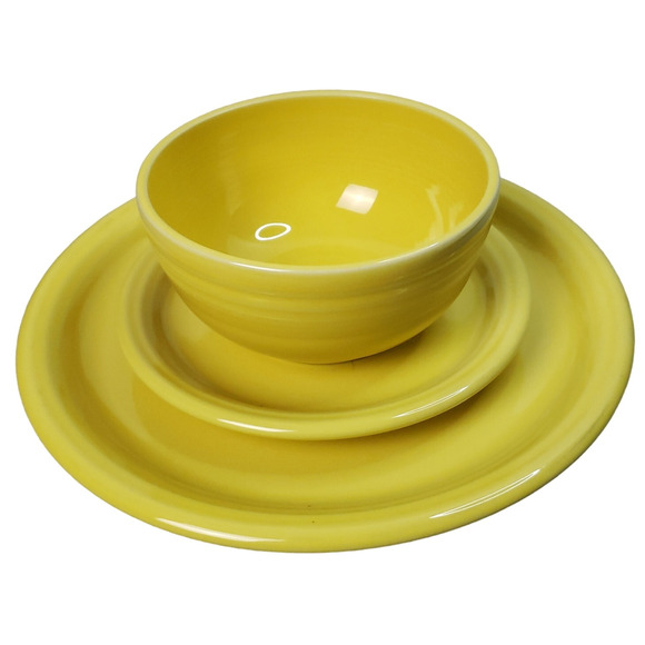 Fiesta 3pc Bistro Set Sunflower 1482 320 New in Box Fiestaware Made in USA - Picture 1 of 14